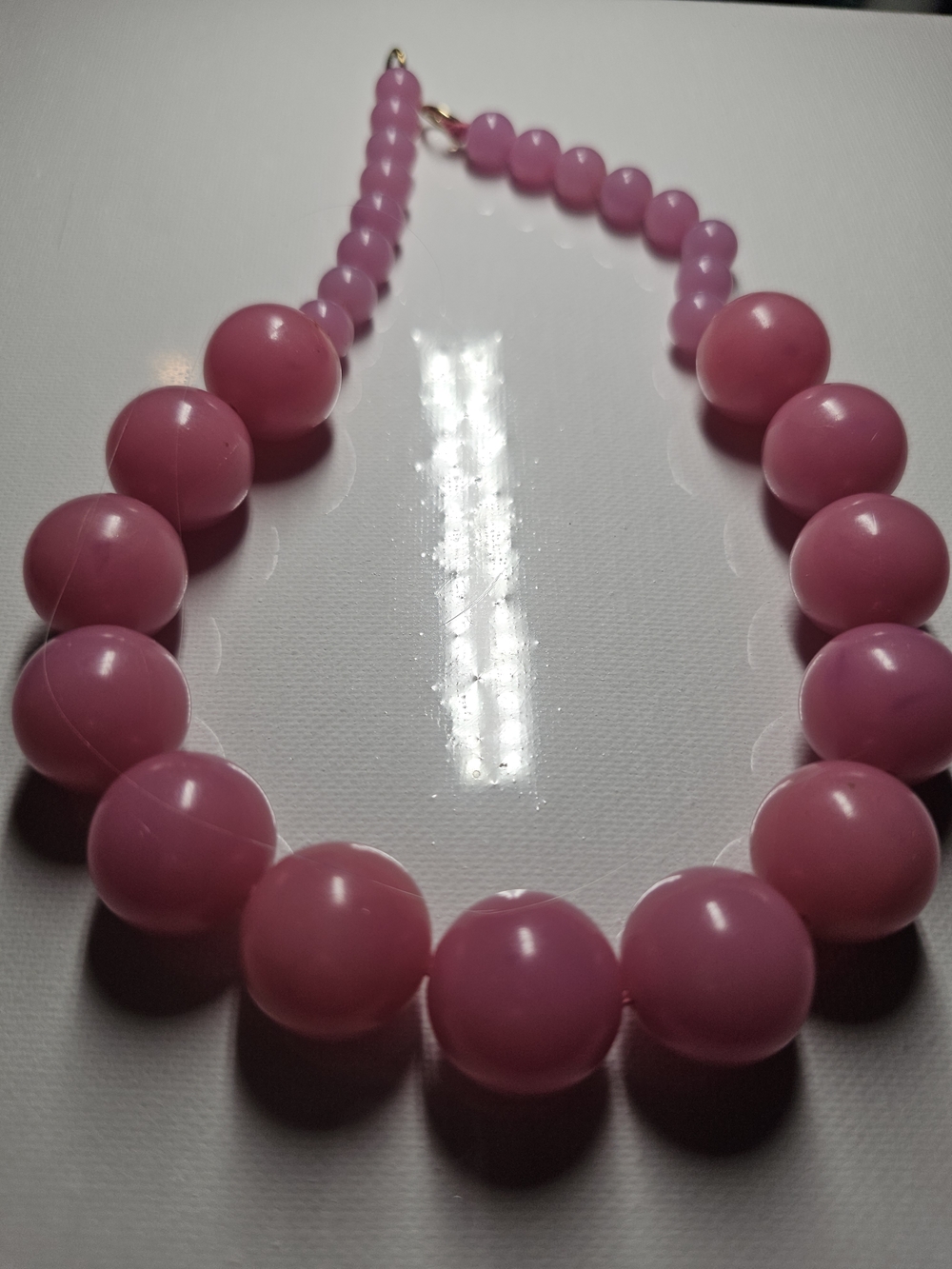 Pink Beaded Statement Necklace - Unbranded